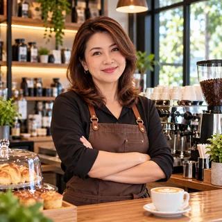 เจ้าของร้านกาแฟ คุณกนกวรรณ